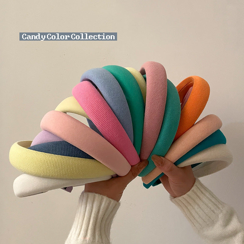 Wholesale of High-end Wide Sponge Simple and Elegant Fabric Headband